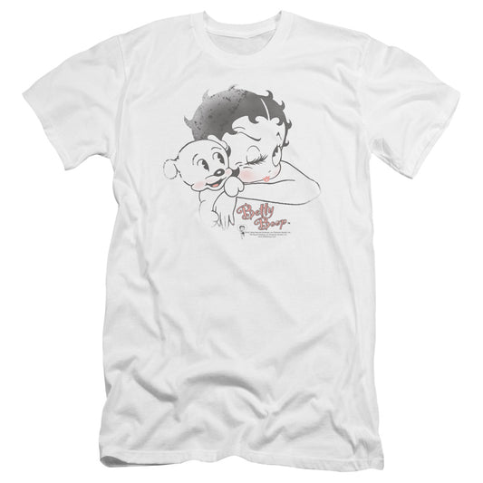 Betty Boop - Vintage Wink-premuim Canvas Adult Slim Fit 30/1 - White