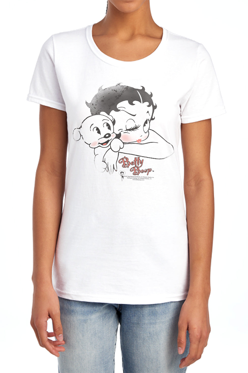 Betty Boop - Vintage Wink - Short Sleeve Womens Tee - White T-shirt