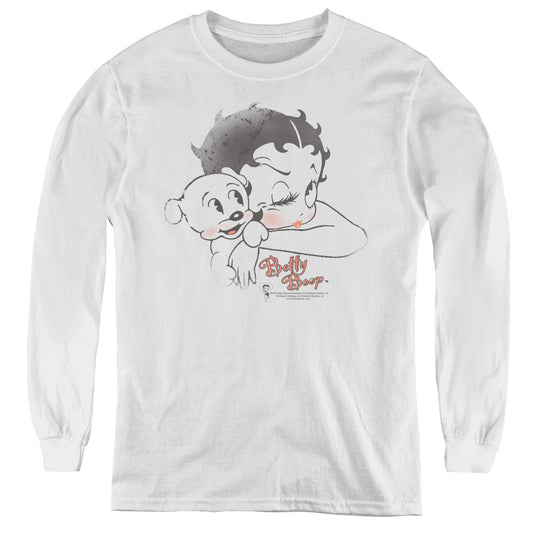 Betty Boop - Vintage Wink - Youth Long Sleeve Tee - White