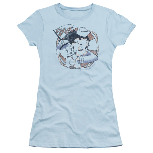 Betty Boop - S.s. Vintage - Short Sleeve Junior Sheer - Light Blue T-shirt