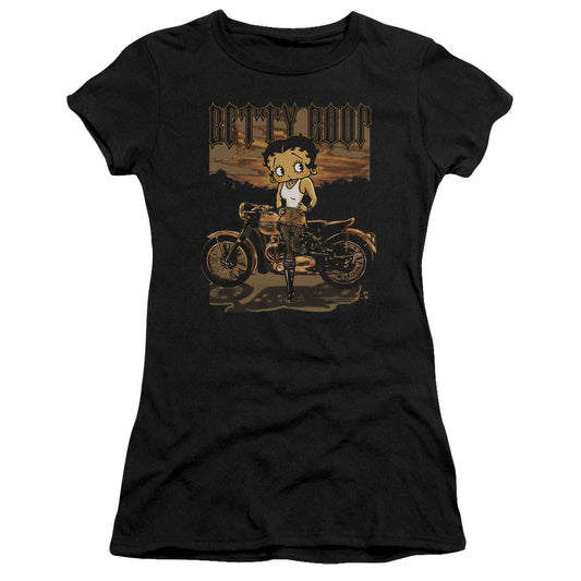 Betty Boop - Rebel Rider - Short Sleeve Junior Sheer - Black T-shirt