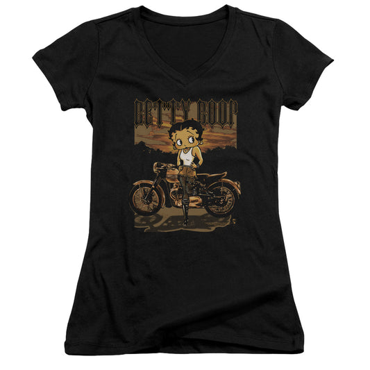 Betty Boop - Rebel Rider - Junior V-neck - Black