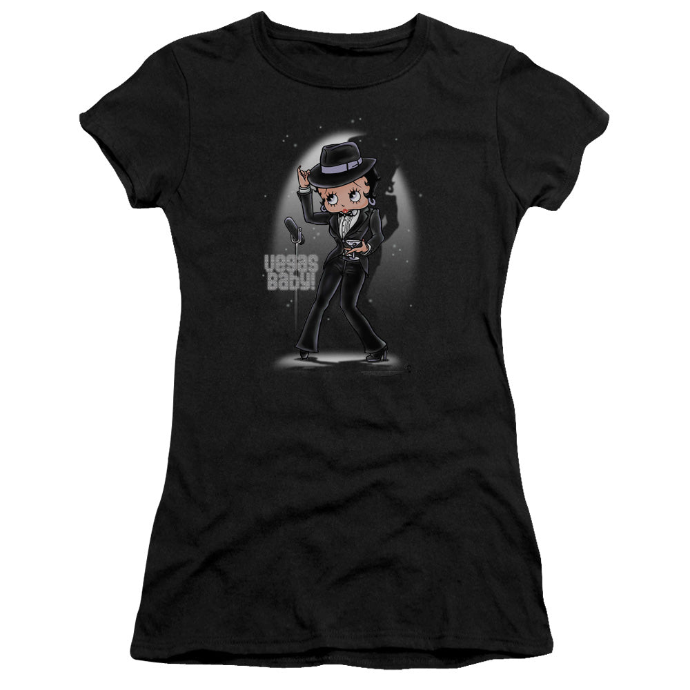 Betty Boop - Vegas Baby - Short Sleeve Junior Sheer - Black T-shirt