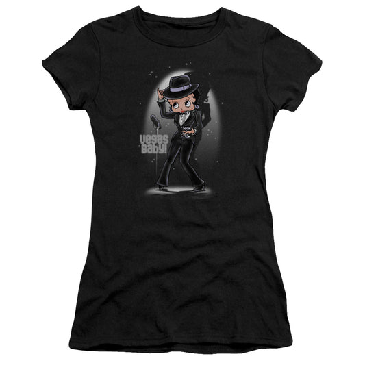 Betty Boop - Vegas Baby - Short Sleeve Junior Sheer - Black T-shirt