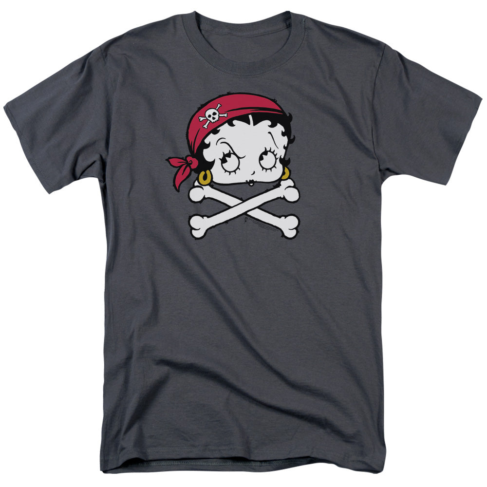 Betty Boop - Pirate - Short Sleeve Adult 18/1 - Charcoal T-shirt