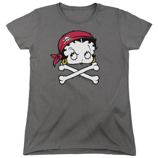 Betty Boop - Pirate - Short Sleeve Womens Tee - Charcoal T-shirt