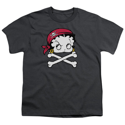 Betty Boop - Pirate - Short Sleeve Youth 18/1 - Charcoal T-shirt