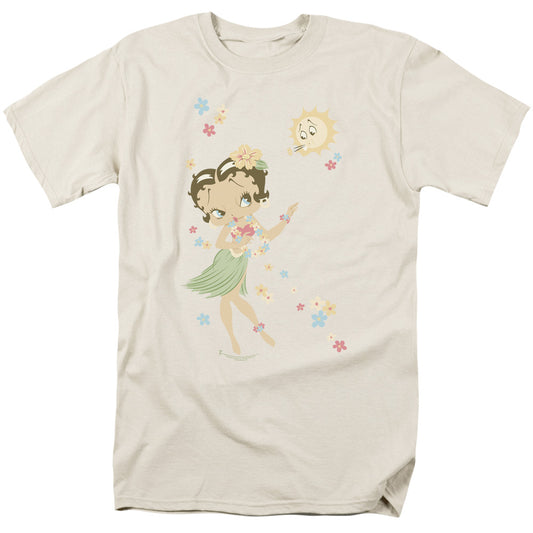 Betty Boop - Hula Flowers - Short Sleeve Adult 18/1 - Cream T-shirt
