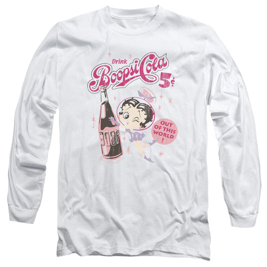 Betty Boop - Boopsi Cola - Long Sleeve Adult 18/1 - White T-shirt