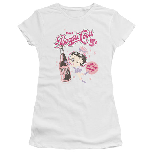 Betty Boop - Boopsi Cola - Short Sleeve Junior Sheer - White T-shirt