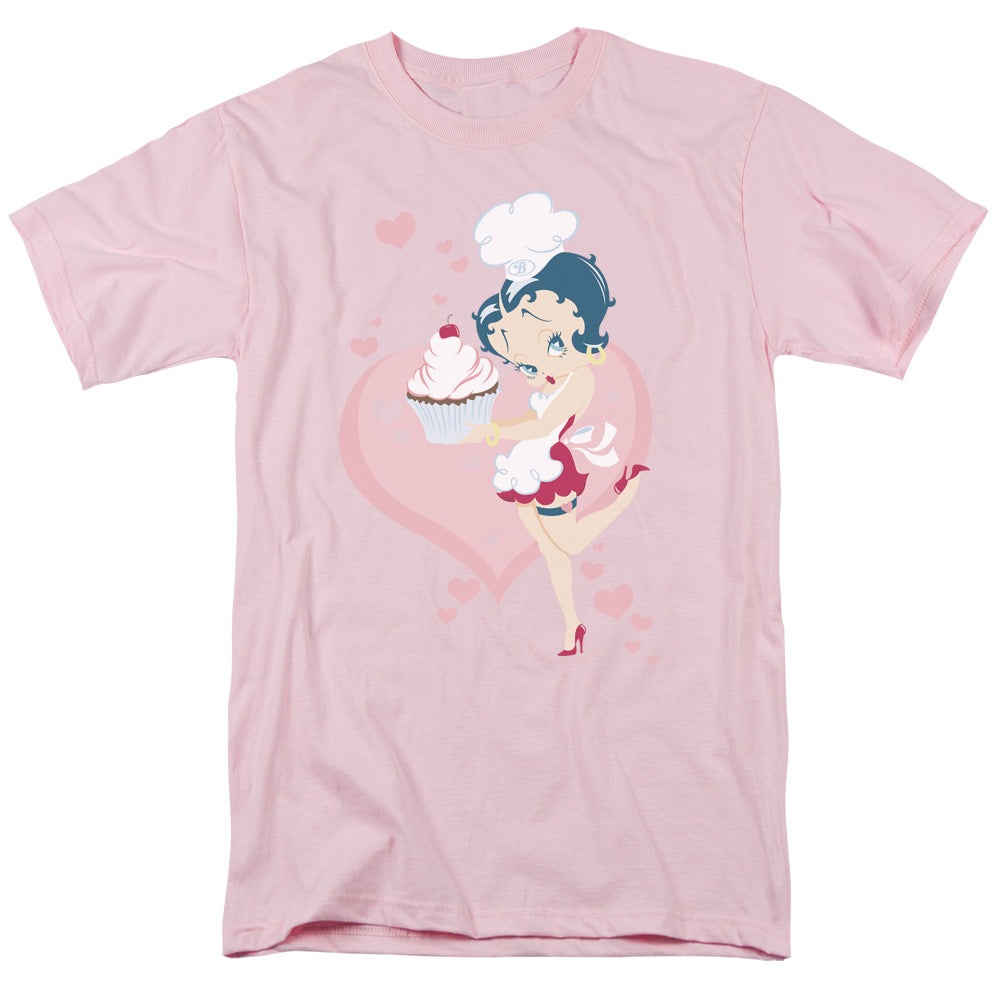 Betty Boop - Cupcake - Short Sleeve Adult 18/1 - Pink T-shirt