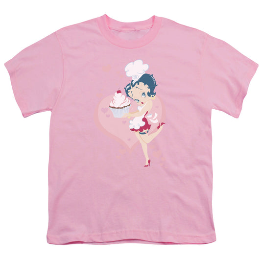 Betty Boop - Cupcake - Short Sleeve Youth 18/1 - Pink T-shirt