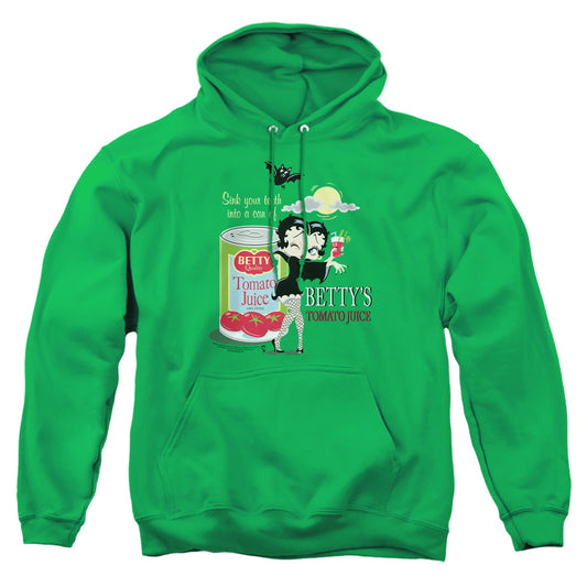 Betty Boop - Vampire Tomato Juice - Adult Pull-over Hoodie - Kelly Green
