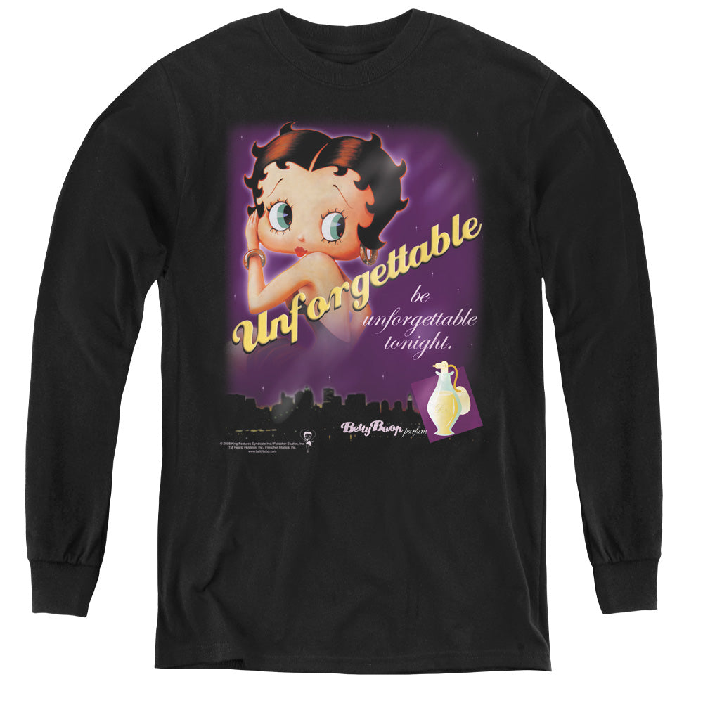 Betty Boop - Unforgettable - Youth Long Sleeve Tee - Black