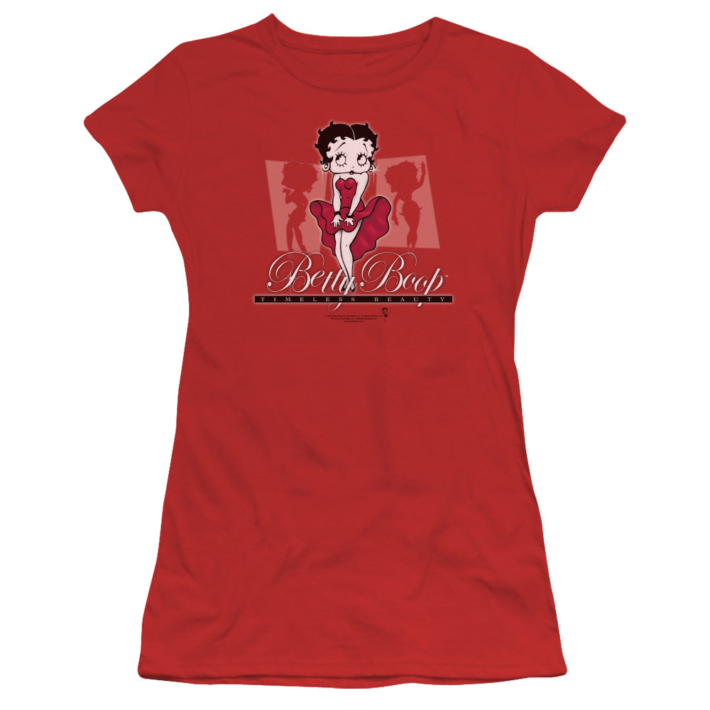 Betty Boop - Timeless Beauty - Short Sleeve Junior Sheer - Red T-shirt