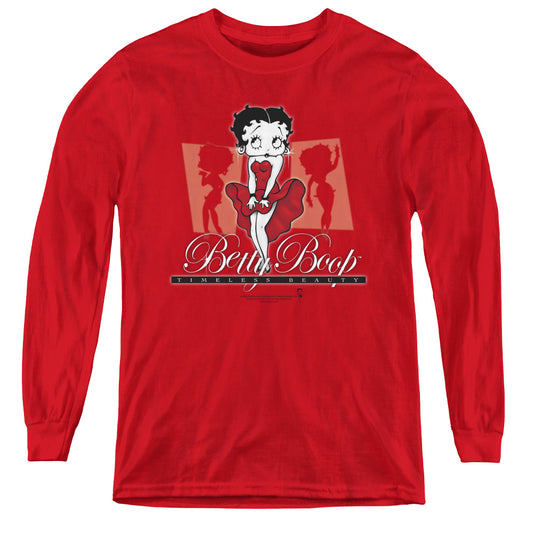 Betty Boop - Timeless Beauty - Youth Long Sleeve Tee - Red