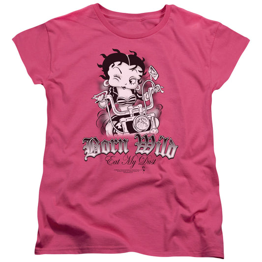 Betty Boop - Born Wild - Short Sleeve Womens Tee - Hot Pink T-shirt