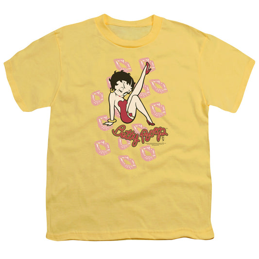 Betty Boop - Kisses - Short Sleeve Youth 18/1 - Banana T-shirt