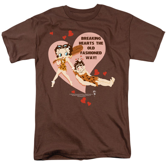 Betty Boop - Breaking Hearts - Short Sleeve Adult 18/1 - Coffee T-shirt