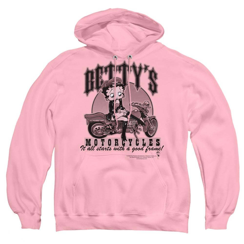 Betty Boop - Bettys Motorcycles - Adult Pull-over Hoodie - Pink