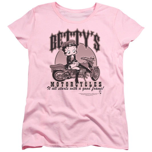 Betty Boop - Bettys Motorcycles - Short Sleeve Women"s Tee - Pink T-shirt