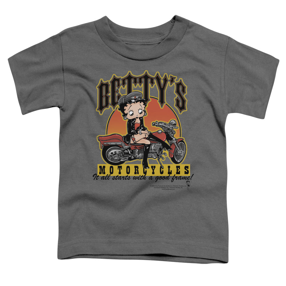 Betty Boop - Bettys Motorcycles - Short Sleeve Toddler Tee - Charcoal T-shirt