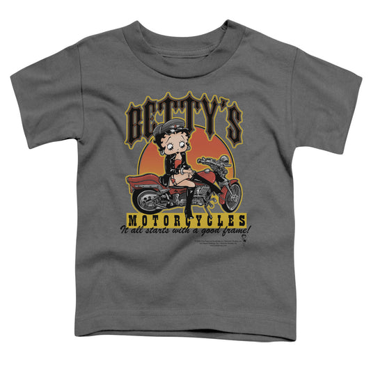 Betty Boop - Bettys Motorcycles - Short Sleeve Toddler Tee - Charcoal T-shirt