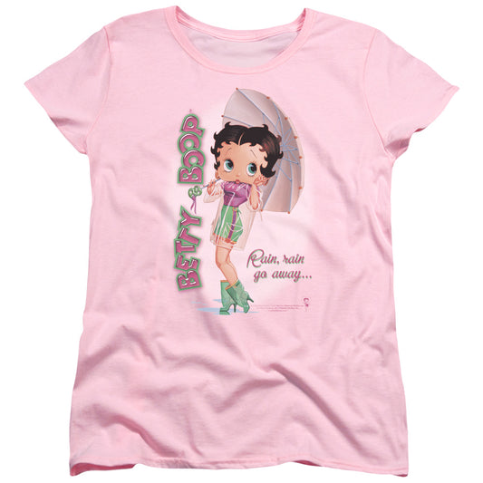 Betty Boop - Rain Rain Go Away - Short Sleeve Womens Tee - Pink T-shirt