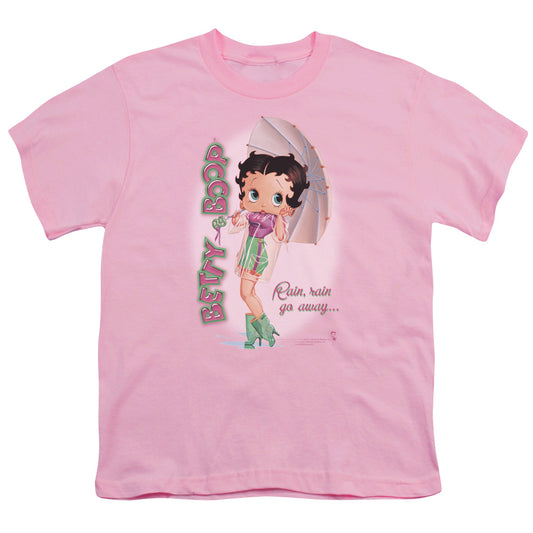 BETTY BOOP RAIN RAIN GO AWAY - S/S YOUTH 18/1 - PINK T-Shirt