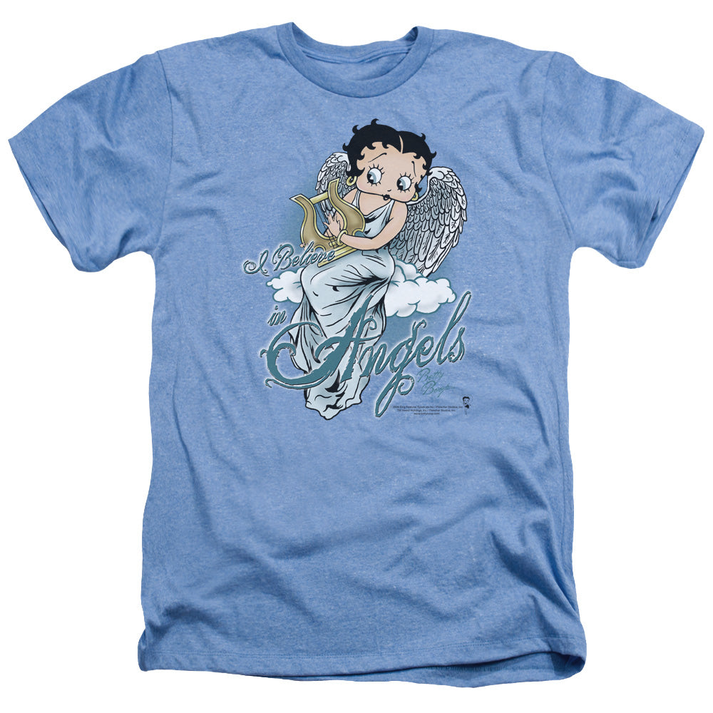 Betty Boop - I Believe In Angels - Adult Heather - Light Blue