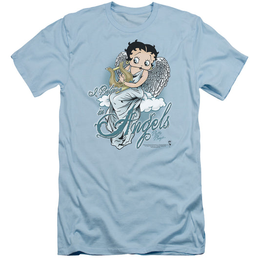 Betty Boop - I Believe In Angels - Short Sleeve Adult 30/1 - Light Blue T-shirt
