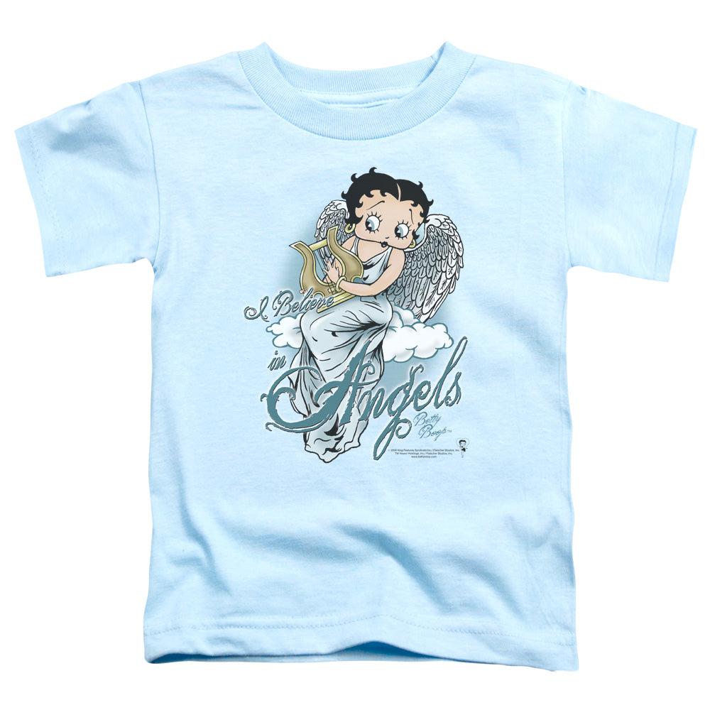 Betty Boop - I Believe In Angels - Short Sleeve Toddler Tee - Light Blue T-shirt