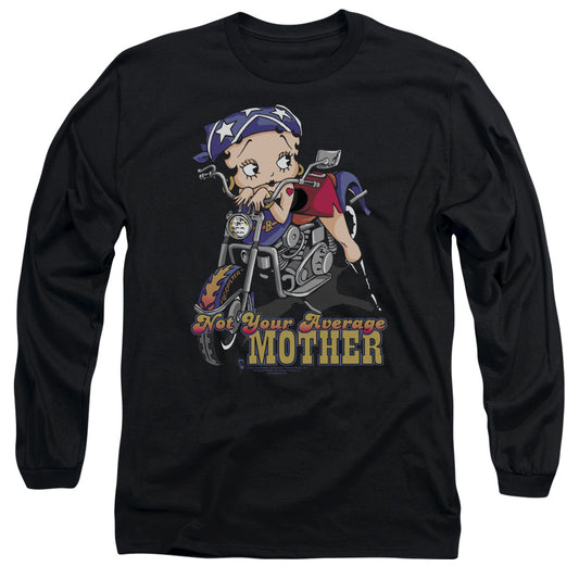 Betty Boop - Not Your Average Mother - Long Sleeve Adult 18/1 - Black T-shirt