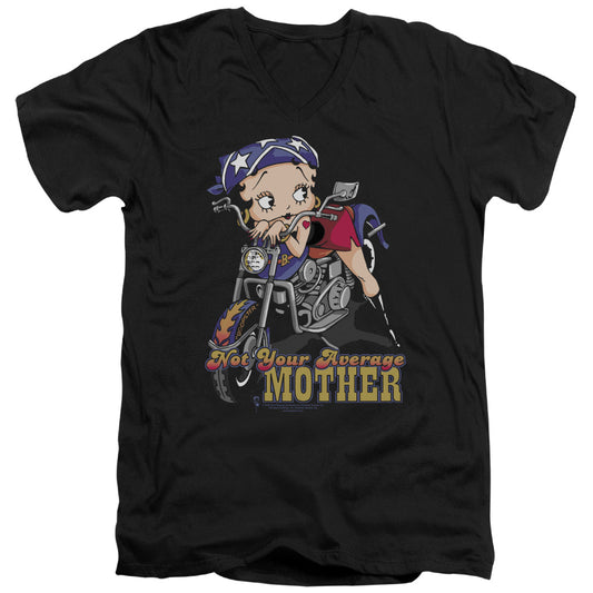 Betty Boop - Not Your Average Mother - Short Sleeve Adult V-neck - Black T-shirt