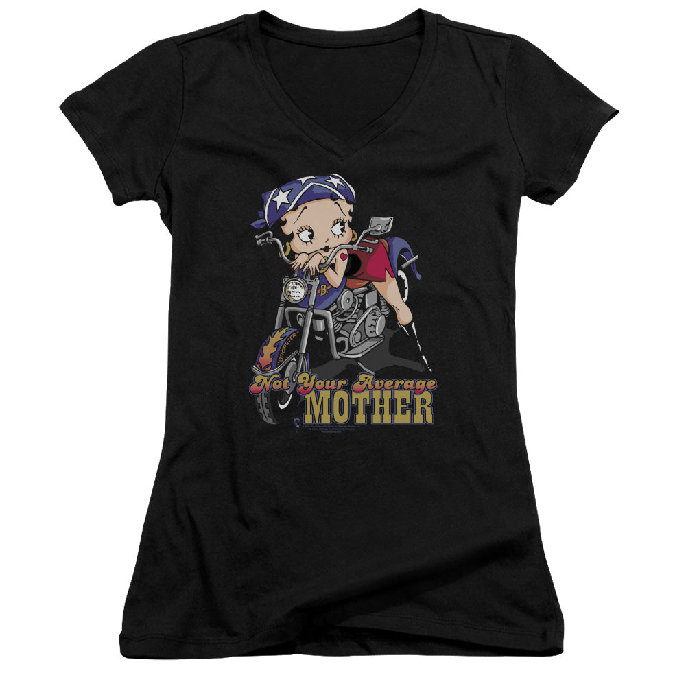Betty Boop - Not Your Average Mother - Junior V-neck - Black