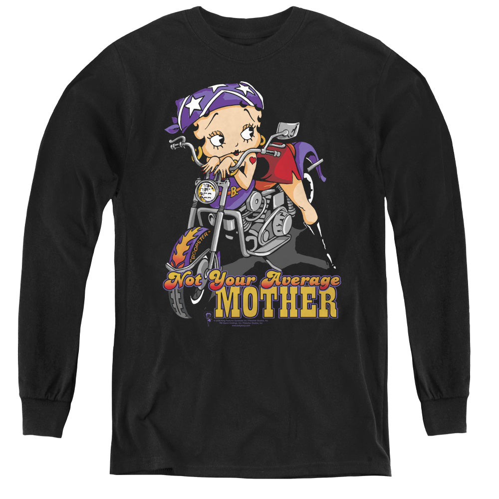 Betty Boop - Not Your Average Mother - Youth Long Sleeve Tee - Black