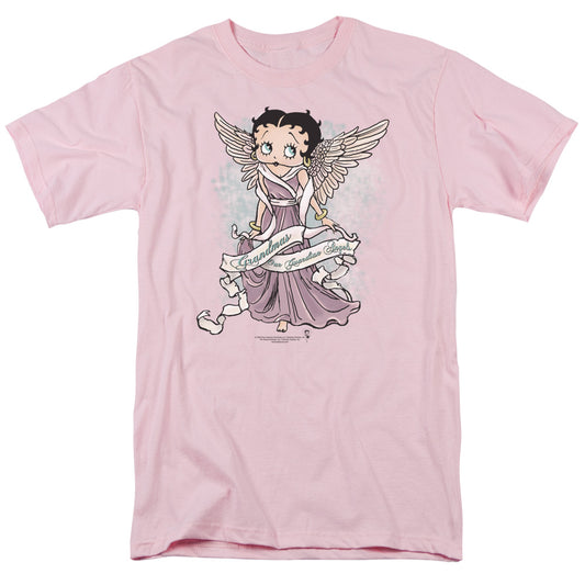 Betty Boop - Grandma Guardian Angel - Short Sleeve Adult 18/1 - Pink T-shirt