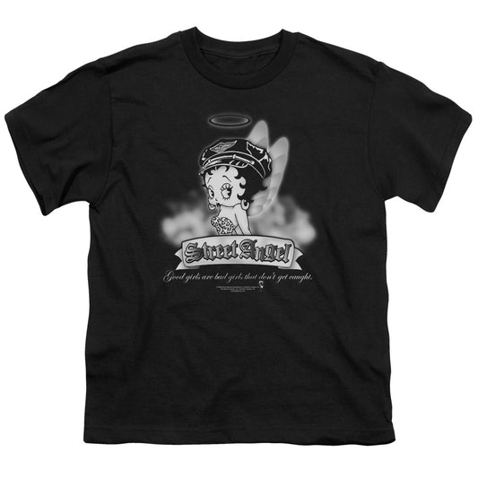 Betty Boop - Street Angel - Short Sleeve Youth 18/1 - Black T-shirt