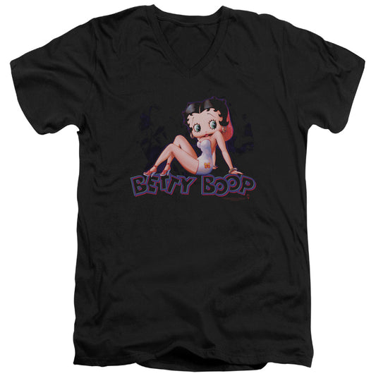 Betty Boop - Glowing - Short Sleeve Adult V-neck - Black T-shirt