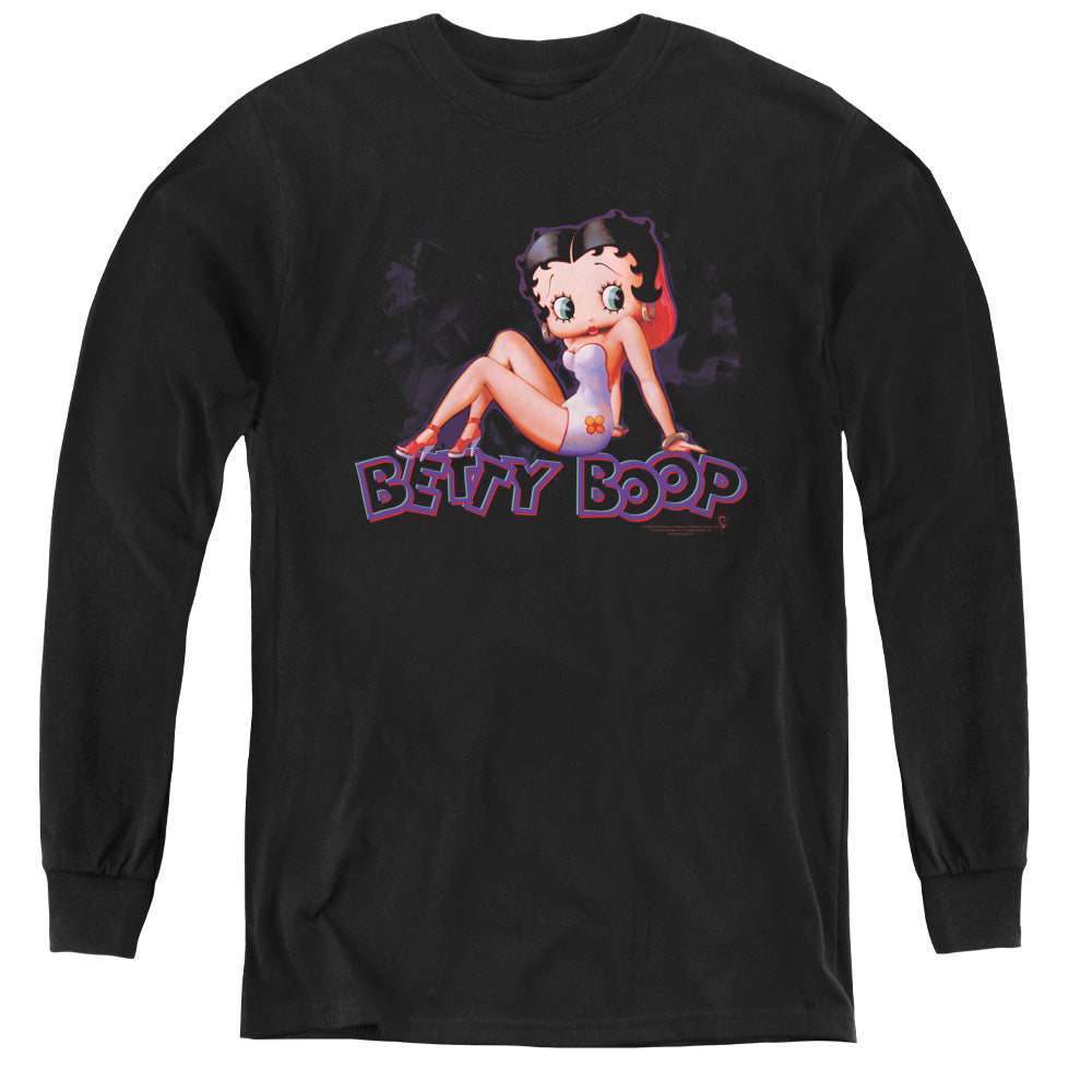 Betty Boop - Glowing - Youth Long Sleeve Tee - Black