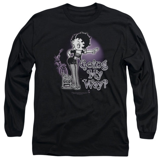 Betty Boop - My Way - Long Sleeve Adult 18/1 - Black T-shirt