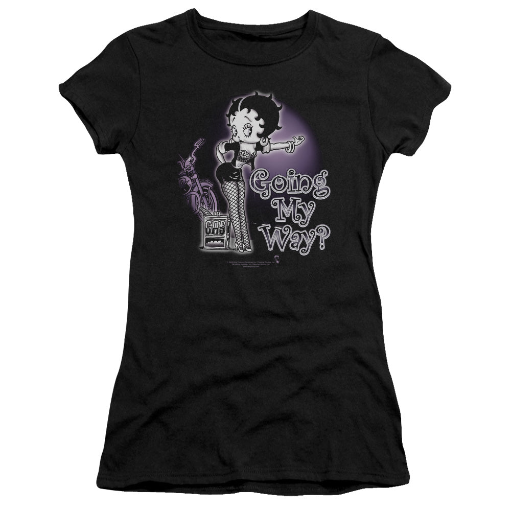 Betty Boop - My Way - Short Sleeve Junior Sheer - Black T-shirt