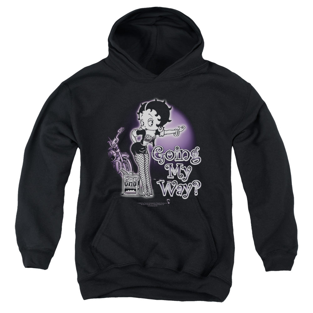 Betty Boop - My Way - Youth Pull-over Hoodie - Black