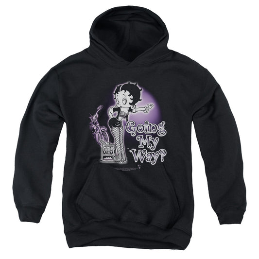 Betty Boop - My Way - Youth Pull-over Hoodie - Black