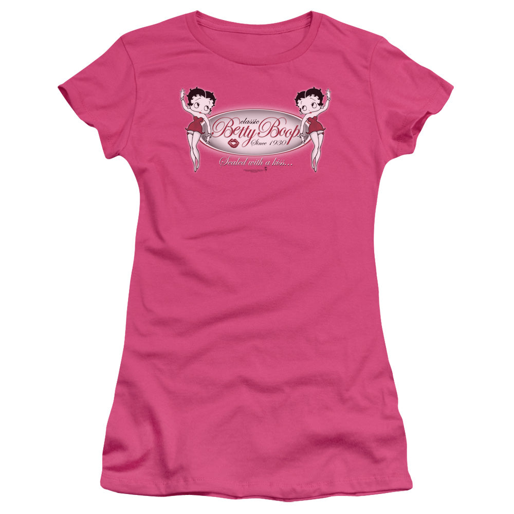 Betty Boop - Classic Boop - Short Sleeve Junior Sheer - Hot Pink T-shirt