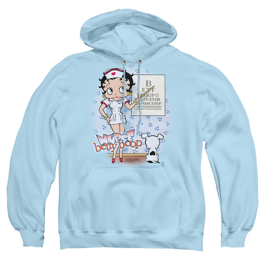 Betty Boop - Eyechart - Adult Pull-over Hoodie - Light Blue