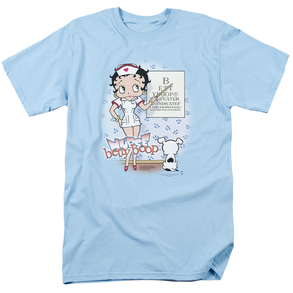 Betty Boop - Eyechart - Short Sleeve Adult 18/1 - Light Blue T-shirt