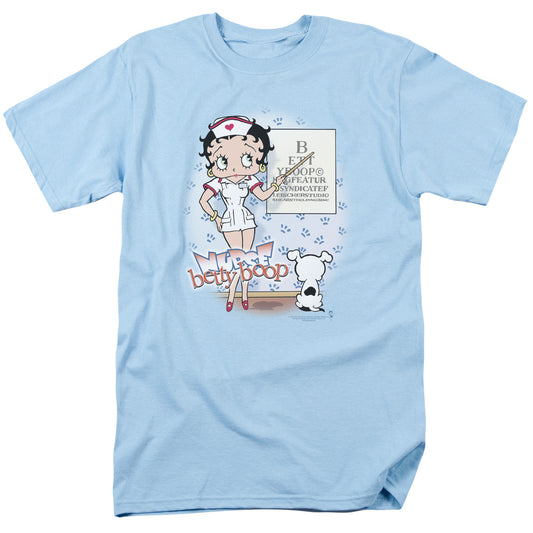 Betty Boop - Eyechart - Short Sleeve Adult 18/1 - Light Blue T-shirt