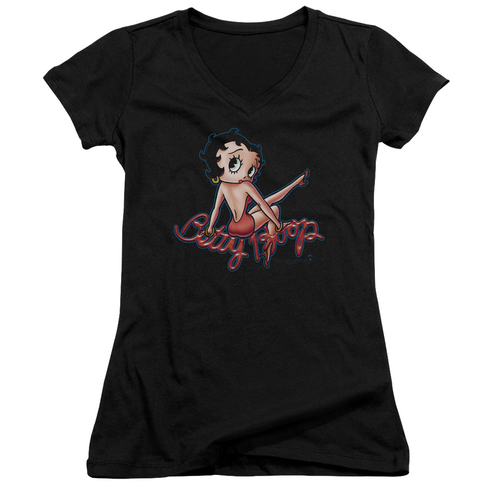 Betty Boop Bettys Back - Junior V-neck - Black