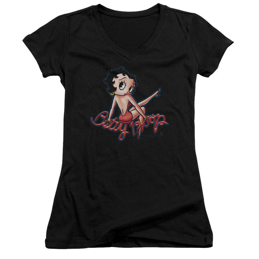Betty Boop Bettys Back - Junior V-neck - Black